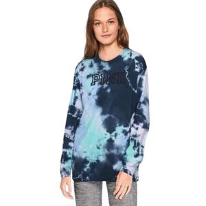 Victoria's Secret PINK Fun Blue
Tie-Dye Campus Long Sleeve
Crewneck T-Shirt